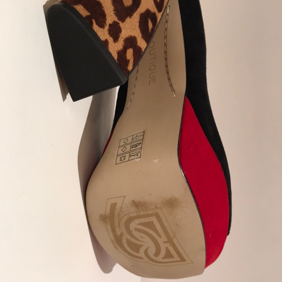 Platform chunky heels. Suede with hair heel (#202) - Picture 6 of 10